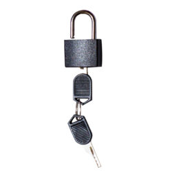 black steel chastity padlock with key