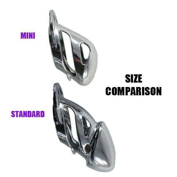 Comparison of The Vice Standard and Mini Small Chastity Cage in Chrome