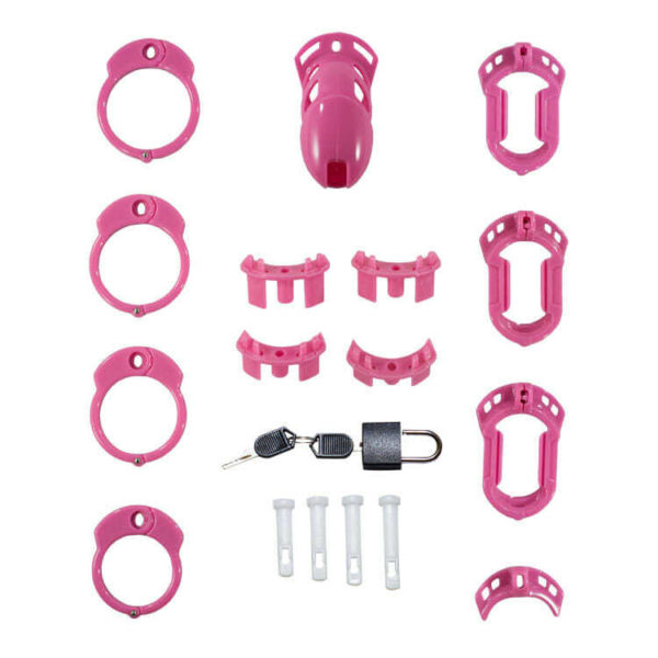 All pink parts of The Vice Inescapable Chastity Device