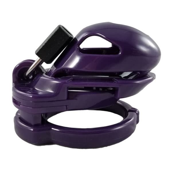 Side view of The Vice Mini Purple Sissy Chastity Cage