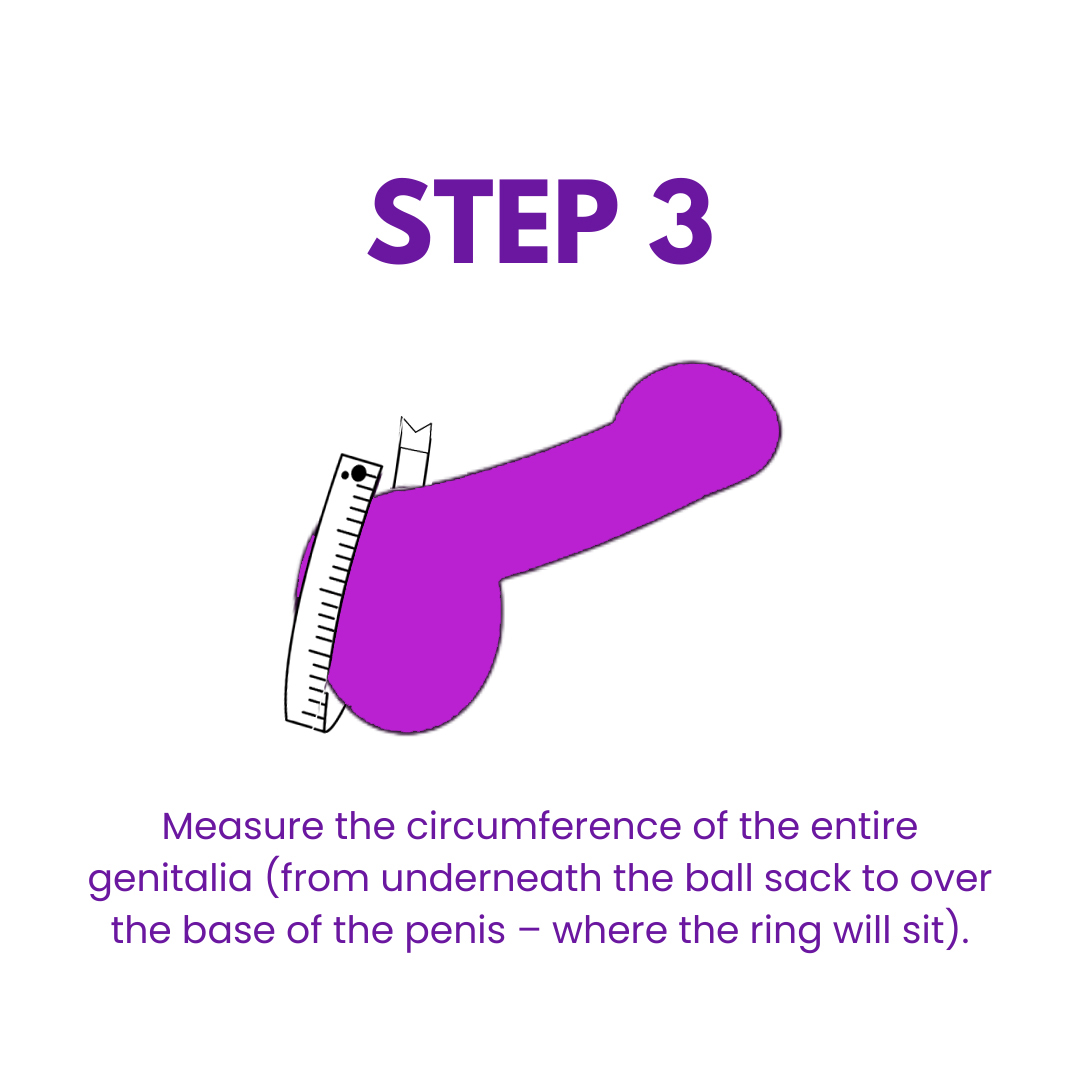 Illustration of how to measure for a chastity ring